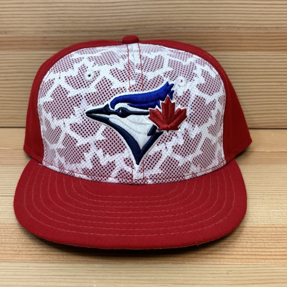 TORONTO BLUE JAYS 7 1/4 New Era 59FIFTY Hat White Red Stars and Stripes 2016 USA